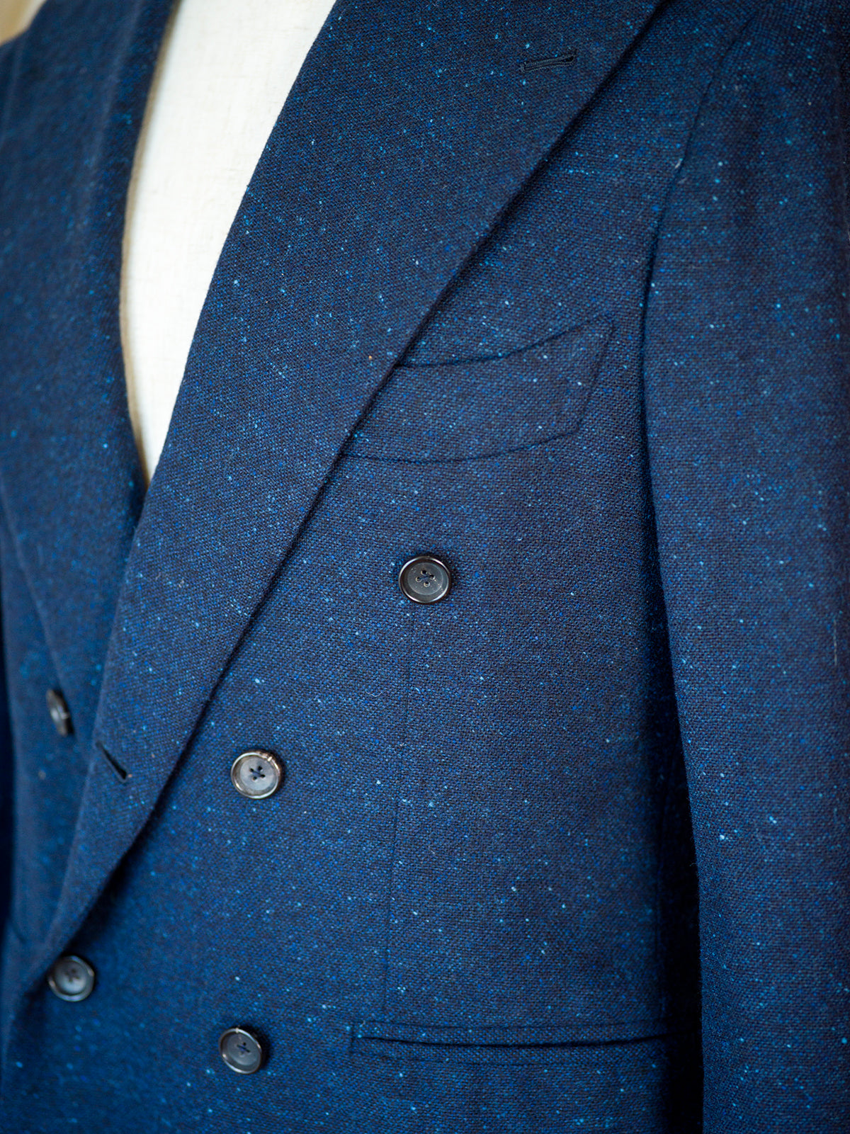 Dalcuore Bespoke Navy Donegal Tweed Suit