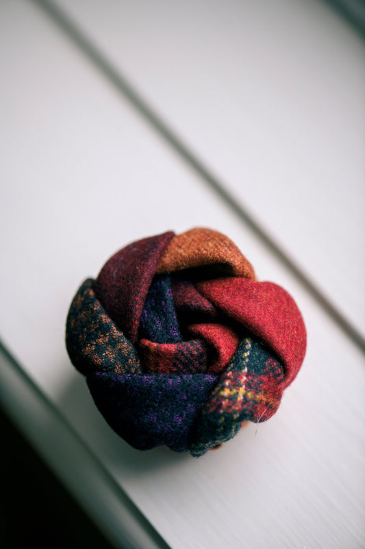 Lapel Rose in Red Wool Flannel